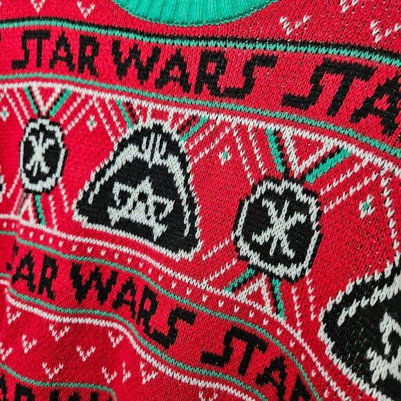 Star Wars Ugly Christmas Sweater Adult Medium Darth Vader Red Green White EUC - Picture 6 of 9